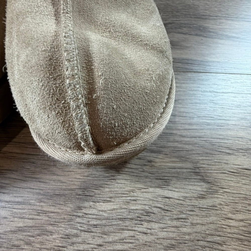 UGG Kids Tasman Suede Slippers Tan Teal Braid Trim Size 4 1019066K Slide Casual - Picture 3 of 16